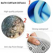 4 Pcs Green Marble Shower Curtain Sets With Rugs Gold Bathroom Sets With Shower Curtain And Rugs Modern Abstract Bathroom Decor Accessories Shower Curtains For Bathroom Toilet Lid Cover{Inchcolor_nameinch:InchDarkGreeninch} - DarkGreen - View 9