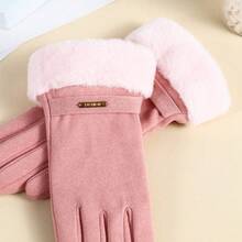 女士冬季保暖手套 秋冬季全指运动手套 触屏保暖内衬户外骑行手套 防寒保暖手套 - 彩色 - 查看 6