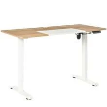 Vinsetto Computer Desk, Electric Desk, Standing Desk, Height Adjustable, Motorized Desk Frame, Metal, Natural+White On Site - 1 - 查看 12