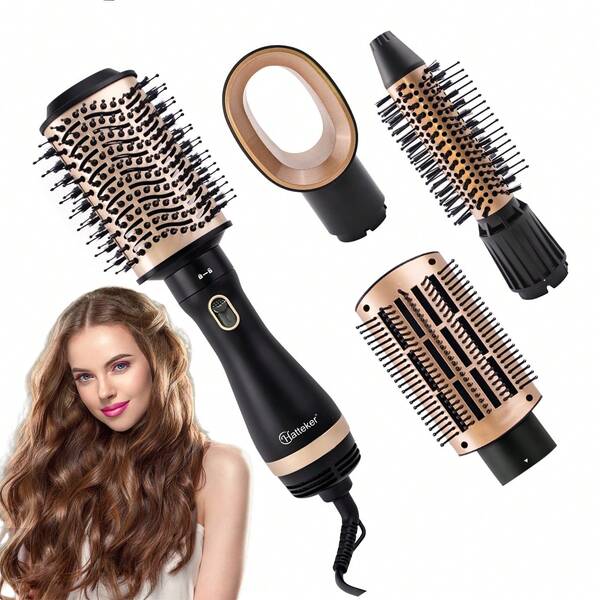 Hatteker 4 in 1 Air Hair Style Curler Styling Tools Haartrocknerbürste Heißer Kamm Elektrischer Haarglätter