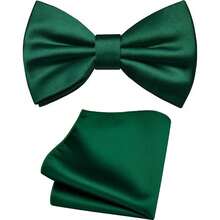 Nœuds papillon pour hommes, ensemble de nœud papillon pré-noué et pochette de couleur unie pour soirée, décontracté, affaires formelles, bal de promo, mariage - A - Voir 8