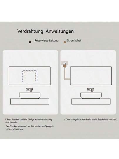 60 120 Cm Arched LED Bathroom Mirror, Time Temperature Display, Backlit, Anti Fog, Dimmable, Three Temperatures Moderne Vanity Ideal Above The Sink, Zwart Frame view 6