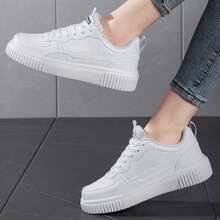 Sneakers Woman Spring Autumn Color Block Casual Sports Lightweight And Breathable For Everyday Comfort Chunky Shoes Tennis White Shoes Sneakers Outdoor Office Work Walking Travel Sport - 白色 - 查看 6