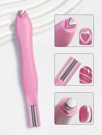 3-In-1 Love Snake Pattern Pink Cat Eye Magnet Nail Art Cat Eye Magnet Removable Multi Functional Powerful Nail Art Magnet,Nail Supplies,Nail Tools,Nail Art Tools,Back To School,Nails,Nail Tools For Press On Nails