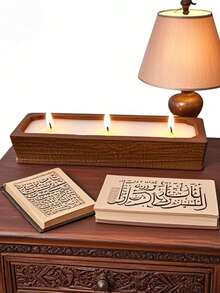 This Rectangular Wooden Aromatherapy Candle Is A Luxurious Ramadan Candle, As Well As A Holiday Decoration, Birthday Gift, Souvenir, And Small Gift, Especially Suitable For Ramadan, Valentine's Day, Easter, And Mother's Day. They Can Be Used As Table Decorations, Indoor Decorations, Photography Props, And Surprise Gifts. - Multicolor - View 6