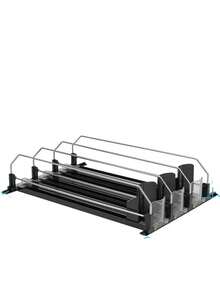 Drink Organizer For Fridge, Soda Can Organizer Dispenser For Refrigerator With Automatic Pusher Glide, Width Adjustable Clear Dividers Can Holder