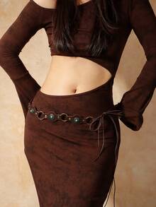 1pc Women's Fashion Tie Waist Belt, Versatile Accessory To Pair With Pants And Skirts, European Style - A - View 4