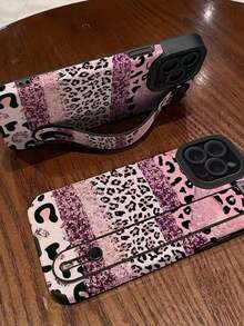 猎豹纹/豹纹图案手机壳，单件装，豹纹多元素装饰，防震保护套，兼容 11、12、13、14、12 Pro Max、13 Pro Max、15、15 Pro、15 Plus、15 Pro Max、16、16 Pro、16 Plus、16 Pro Max、17、17 Pro、17 Air、17 Pro Max，节日礼物 - 彩色 - 查看 3