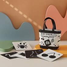 Black & White, Black & Red Contrast Cards, Visual Stimulation Cards For Newborn Baby, Color & Shape Recognition Educational Cards