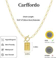 Necklace Women Non Tarnish - Dainty 14K Gold/Silver Plated Pendant Charm Simple Religious Jewelry - Vòng cổ hoa ngọc trai - Xem 10