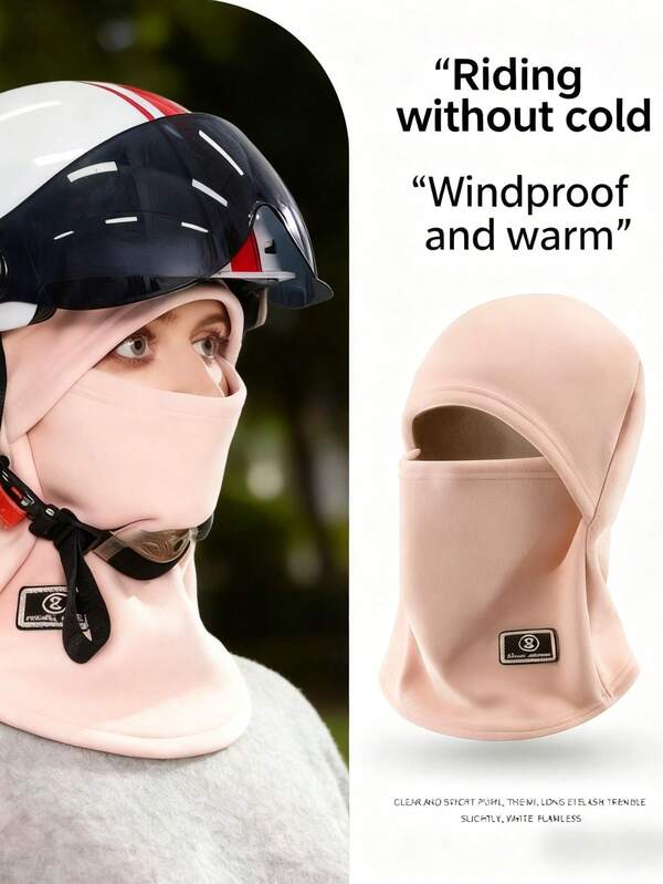 Gorra de ciclismo/pasamontañas, máscara facial gruesa y cálida a prueba de viento para motocicleta/esquí, otoño/invierno