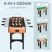 HOMCOM 4-In-1 Multi-Game Table, Foosball Table, Air Hockey Table, Table Tennis Table, Multifunctional Billiards Table 87x43x73cm For On-Site Gaming Fun - 1 - View 4
