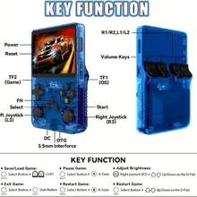 Consola de juegos portátil retro ligera, pantalla IPS de 3,5 pulgadas, 16-256G, 15000 juegos de gran tamaño. Tarjeta de memoria estándar de 64G - Negro - Ver 7