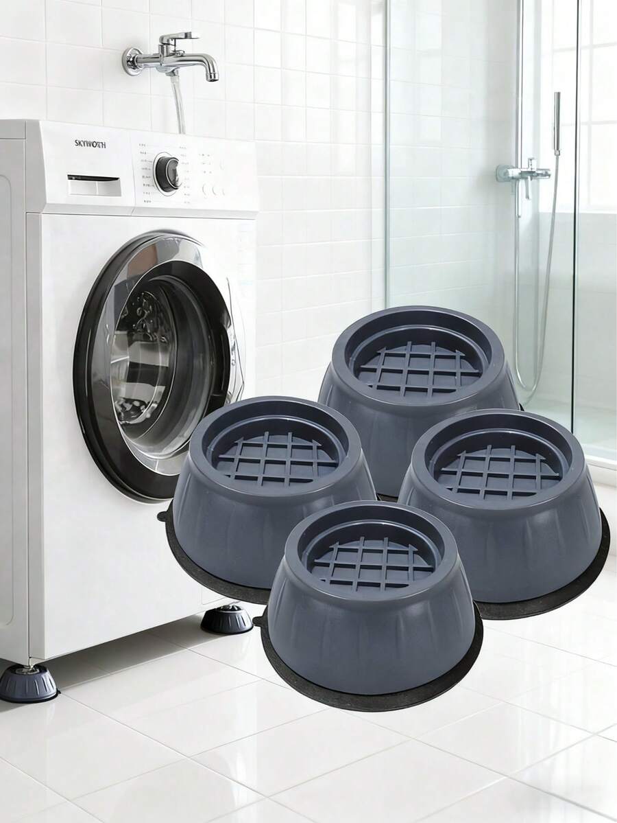 4/8个防震脚垫，适用于烘干机底座、通用洗衣机底座，带防滑减震垫/支架，橡胶脚垫，防滑防潮静音垫，降噪