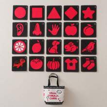 Black & White, Black & Red Contrast Cards, Visual Stimulation Cards For Newborn Baby, Color & Shape Recognition Educational Cards