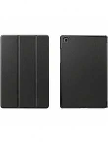 纯色哑光硬边超薄三折平板电脑保护套，带支架，兼容三星 Galaxy Tab A11/A9/S10/S9/S8/S7/S6/A8/A7，轻巧便携（注：A9 8.7/A7 Lite 型号不支持自动唤醒/睡眠功能） - 黑色 - 查看 25