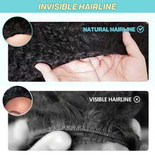 半假发 真人发 缅甸卷发 女士假发 180 密度 3 合 1 无缝翻转半假发 初学者友好型无胶假发 真人发螺旋末端自然色，防滑假发帽带可调节带