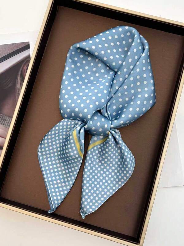 1pc Solid Color Neckerchief, Women's Small Shawl Scarf Headband, 70x70cm Square Headscarf
