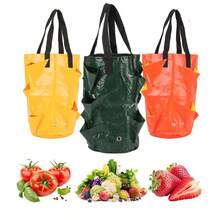 10 Pocket Strawberry Grow Bag Hanging Garden Planter For Herb Vegetable Fabric Pot With Drainage Holes - 墨綠色 - 查看 2