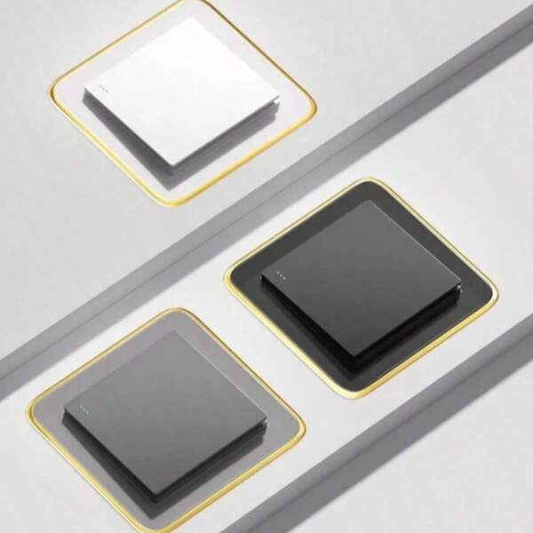 1 pieza Estilo de lujo minimalista, cubierta de interruptor de acrílico de borde estrecho de lujo de alta gama con dimensiones de 86 mm x 86 mm, adecuada para interruptores, kits decorativos de interruptor-luz y enchufes