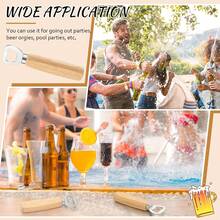 不锈钢开瓶器，调酒师专用木质啤酒开瓶器，苹果酒开瓶器，葡萄酒开瓶器，雕花木柄礼品套装，适用于婚礼、派对、家居、厨房、酒吧和餐厅 - 彩色 - 查看 5