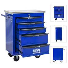 Tool Chests & Cabinets - Black+Blue + Steel-1 - View 4