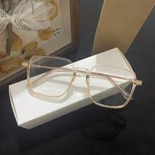 Women's Fashion  Glasses - Anti-Fatigue, Suitable For Computer, TV, Gaming, And Phone Use, Transparent Lenses With Fashionable Square Frame - xám - Xem 5