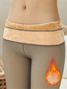 CLAGAINER 加大码200克加厚保暖连裤袜，高弹力，半透明，高腰设计，适合秋冬季节穿着，舒适保暖。 - 黑色 - 查看 15