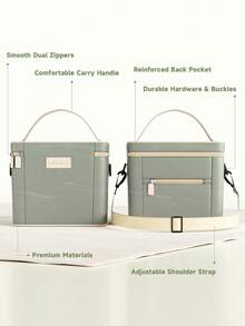 Meoky Large Capacity Insulated Lunch Bag with Shoulder Strap – Reusable Waterproof Cooler Tote for Women & Adults, Leakproof Thermal Bento Lunch Box with Thick Aluminum Lining, Ideal for Work, School, Office, Travel, Picnic & Camping - 綠色 - 查看 2