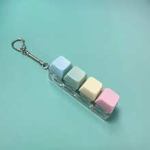 1pc Adult Keyboard Fidget Toy, Clicker Toy, Bag Charm, 4 In 1 Keyboard Fidget Keychain, Cube Mechanical Key Button Clicker Stress Relief Gift Suitable For Office, School, Home To Kill Time Can Be Hung On Wallets - Multicolor - View 8