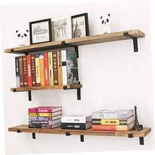 1 Juego Estante de Pared de Hierro Vintage Juego de Estantera para y Decoracin para Sala de y Estudio