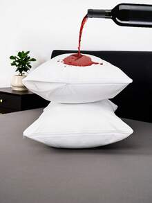 2pcs Waterproof Cover Set (2pcs) - Made Of Breathable TPU With Low Allergenicity, Zipper Closure Pillow Protector - White - View 11