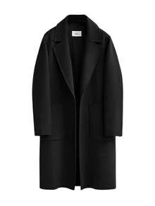 Women Overcoats - 黑色 - 查看 1