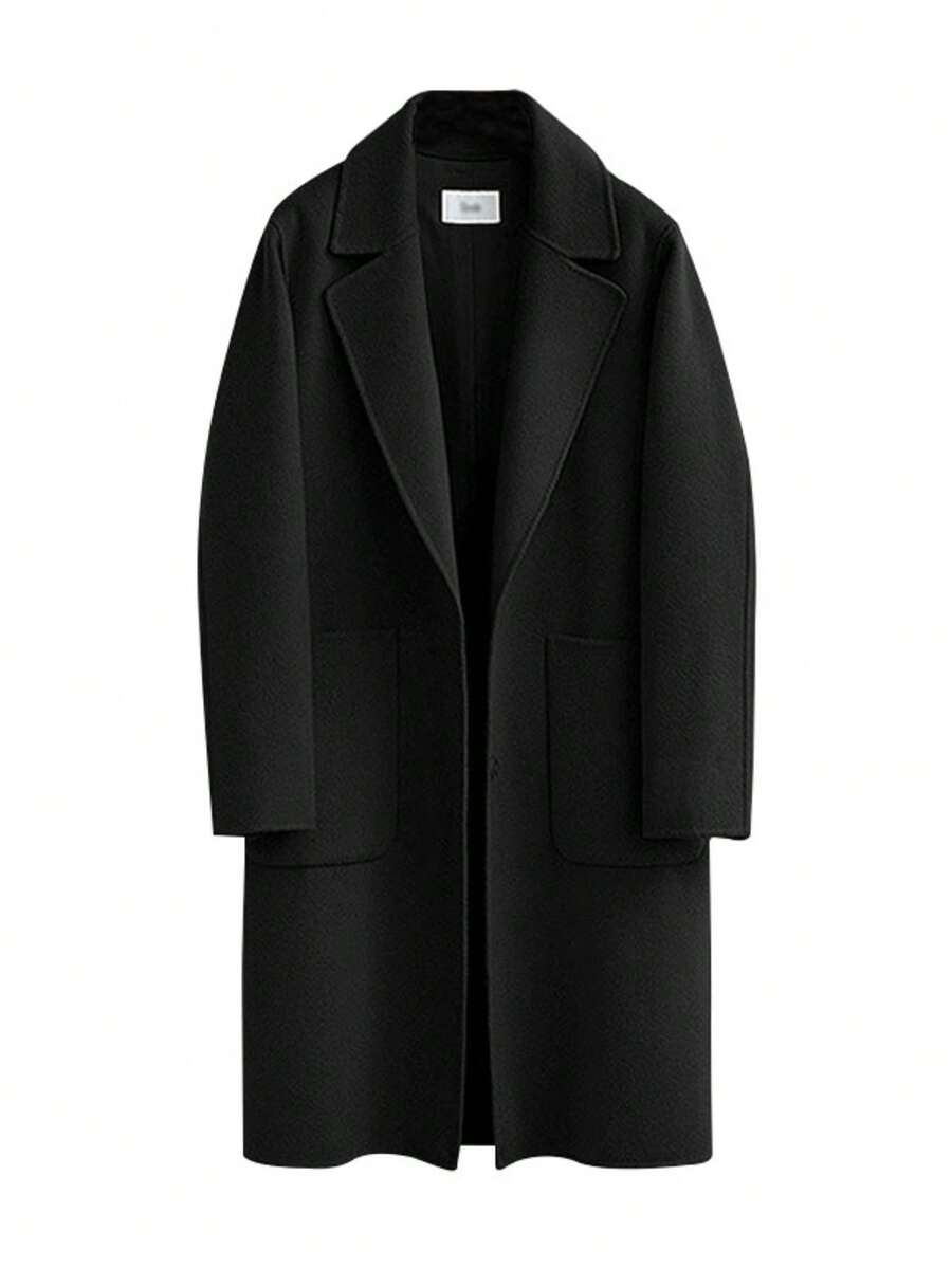 Women Overcoats - 黑色 - 查看 1