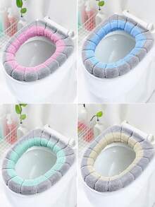1 件加厚浴室马桶座垫，柔软舒适，弹性十足，易于安装，创意南瓜图案，通用马桶座垫，加厚可水洗，浴室装饰，冬季装饰，浴室配件，浴室工具