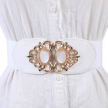 Anniversary Gifts, Valentine's Day Gifts, Dress Coat Dress Accessories, Fashion Stretch Elastic Waistband Sealing Belt - 白色 - 查看 5
