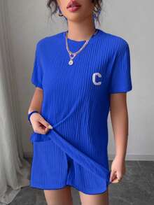 Women Two-Piece Outfits - Blue - View 2
