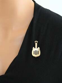 1pc Minimalist Hip-Hop Style Matte Gold Cat Brooch Pin, Everyday Wear