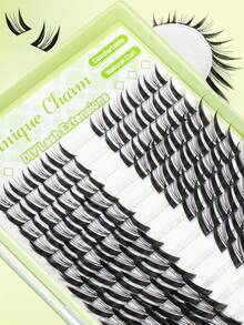 112 piezas Kit de racimos de pestañas SZY C Curl DIY Extensión de pestañas individuales falsas de manga estilo anime de 10-18 mm con pegamento para pestañas y removedor de pestañas y pinzas para pestañas - Negro - Ver 5