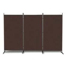 6FT Trifold 130g Polyester Fabric Plastic Foot Carbon Steel Frame Foldable Screen Brown - Brown - View 4