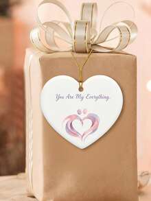1PC 8CM Romantic Acrylic Round Ornament, UV Printed 'All Of Me Loves All Of You' Elegant Slogan Decor, Luxury Wedding Anniversary Present, Couple Keepsake Gift, Valentine's Day Home Decor Pendant - Multicolor - View 6