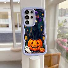 Halloween Black Cat Pumpkin Ghost  17 Pro Max Case Lightweight Shock-Resistant Anti-Yellowing Compatible with  16 15 Plus 14 13 12 XR XS X
