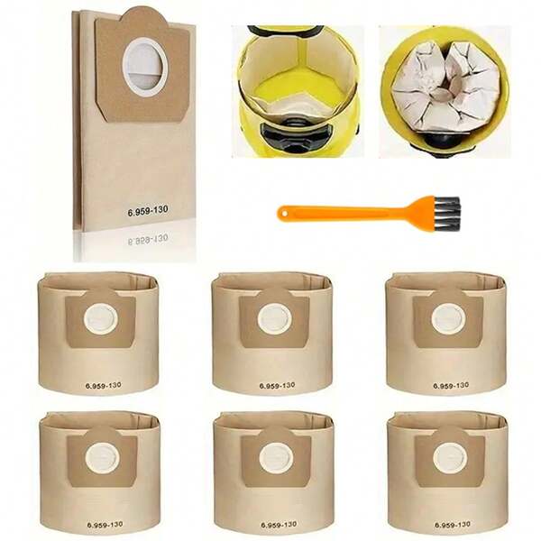 أكياس غبار لمكانس كارشر WD3، NT20، NT25، MV1، MV3 - لون بيج وأصفر، مصنوعة من مادة PVC، لا تحتاج إلى بطارية، قابلة لإعادة الاستخدام، ملحقات مكانس كهربائية | تصميم أنيق | بناء متين، أكياس مكانس كهربائية