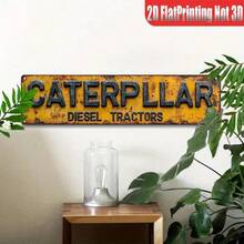 2D Flat, 1pc For CATERPILLAR  Tractors Metal Wall Decor Sign - Vintage Farmhouse Garage Decoration, Industrial Rustic Plaques For Tractor Enthusiasts, For Man Cave, Workshop - Heavy Machinery Themed Gift For Dad, Farmer (No Wiring Needed), Tractor Decor, Distressed Signage, 2D Flat - 彩色 - 查看 4