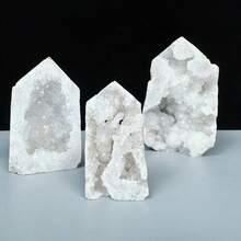 1pc Natural Quartz Crystal Drusy Cluster Decoration - Tabletop Decor & Home Decor - Multicolor - View 16