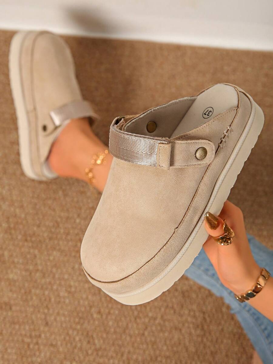 Chinelos Casuais Slip-On Femininos, Tira Ajustável, Palmilha Confortável, Adequado para Uso Interno e Externo, Chinelos Casuais