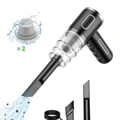 2-In-1 Cordless Handheld Vacuum, USB Rechargeable Portable Dust Buster With Strong Suction For Car & Home Cleaning