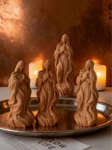 3D Portrait Candle Mold, Goddess Candle Mold, Christmas Heat-Resistant Silicone Mold, Flexible And Easy To Clean, Suitable For DIY Scented Candles, Aroma Stone, Resin Casting And More, Multi-Purpose, Ideal For Holiday Decor, Meditation And Home Ambiance
