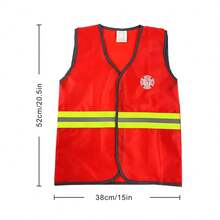 Kids Firefighter Costume Set - Realistic Firefighter Uniform Vest, Ideal For Halloween, Birthday, Christmas, Carnival Or Outdoor Play, Suitable For Boys And Girls - Multicolor - View 4