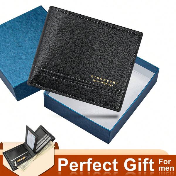1pc Men's Business Gift Box Wallet, Triple Fold Wallet, Multi-Card Slot Zipper Wallet, Multi-Function Coin Wallet - Gift For Boyfriend Or Father